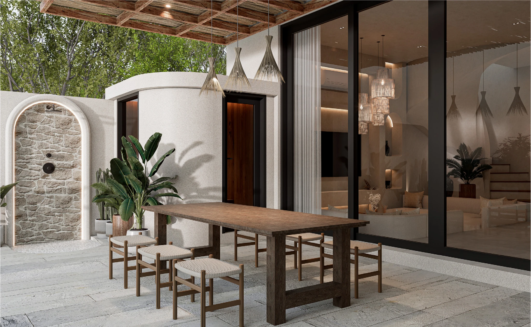 Outdoor dining render